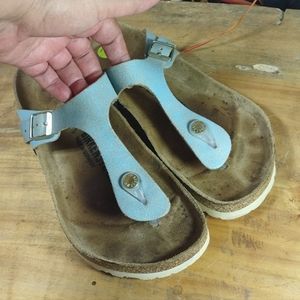 Birkenstock Gizeh BS Washed Metallic Aqua pre-owned